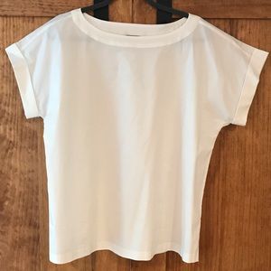 Boatneck Crisp White Blouse